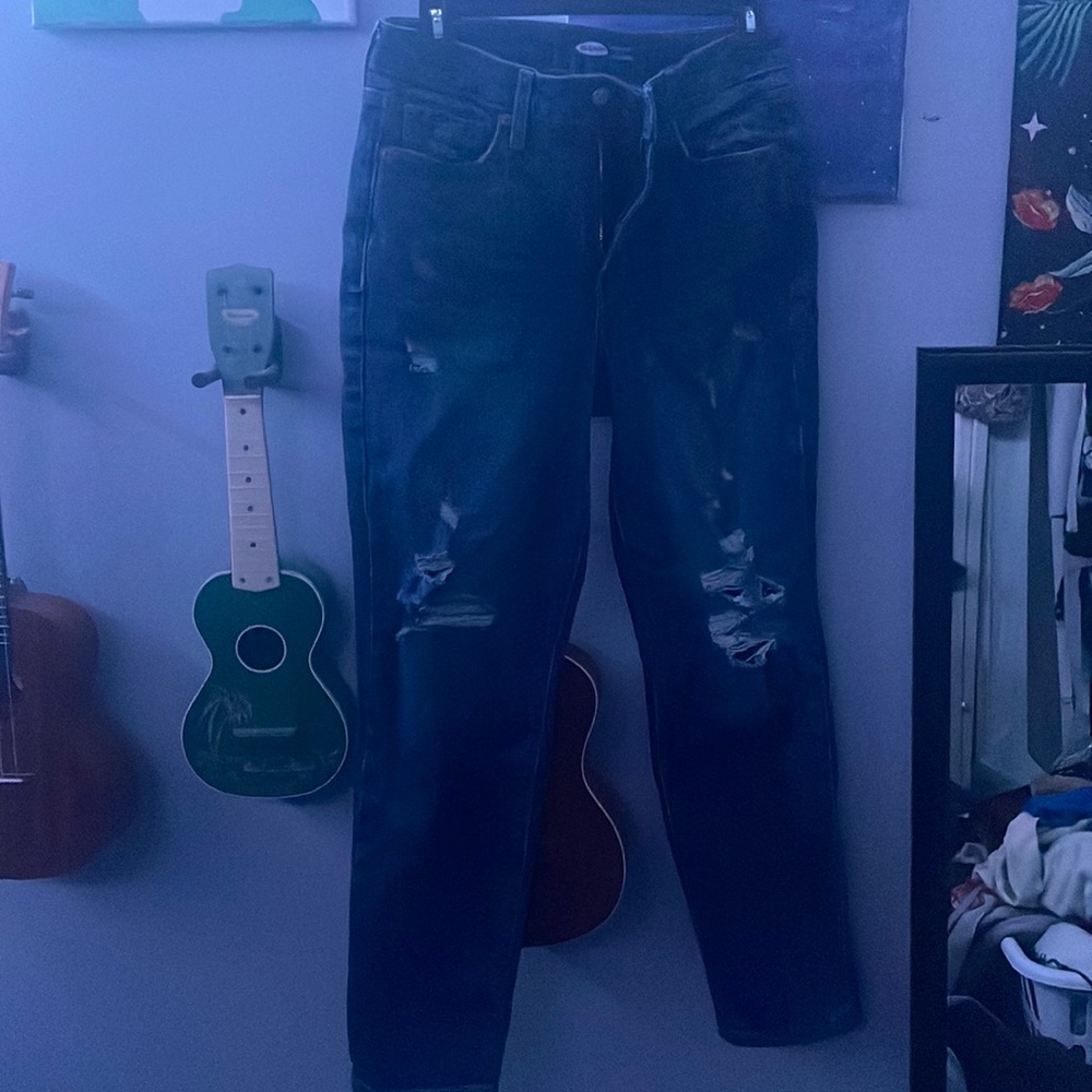 High rise old navy straight jeans dark wash